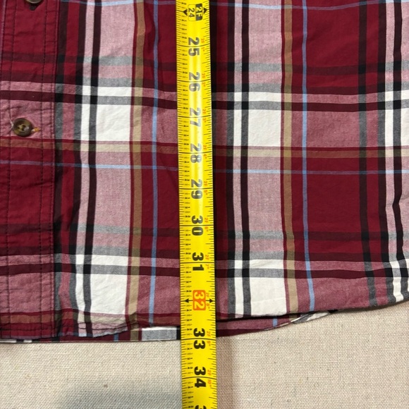 Carhartt Mens Sz 2XLT XXL TALL Loose Fit Short Sleeve Red Plaid Work Wear - Picture 4 of 5